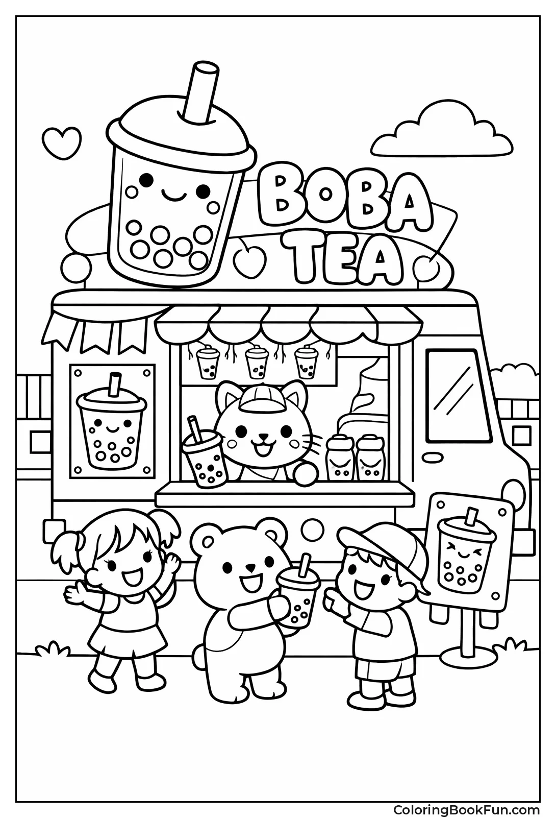 Boba Food Truck Serving
