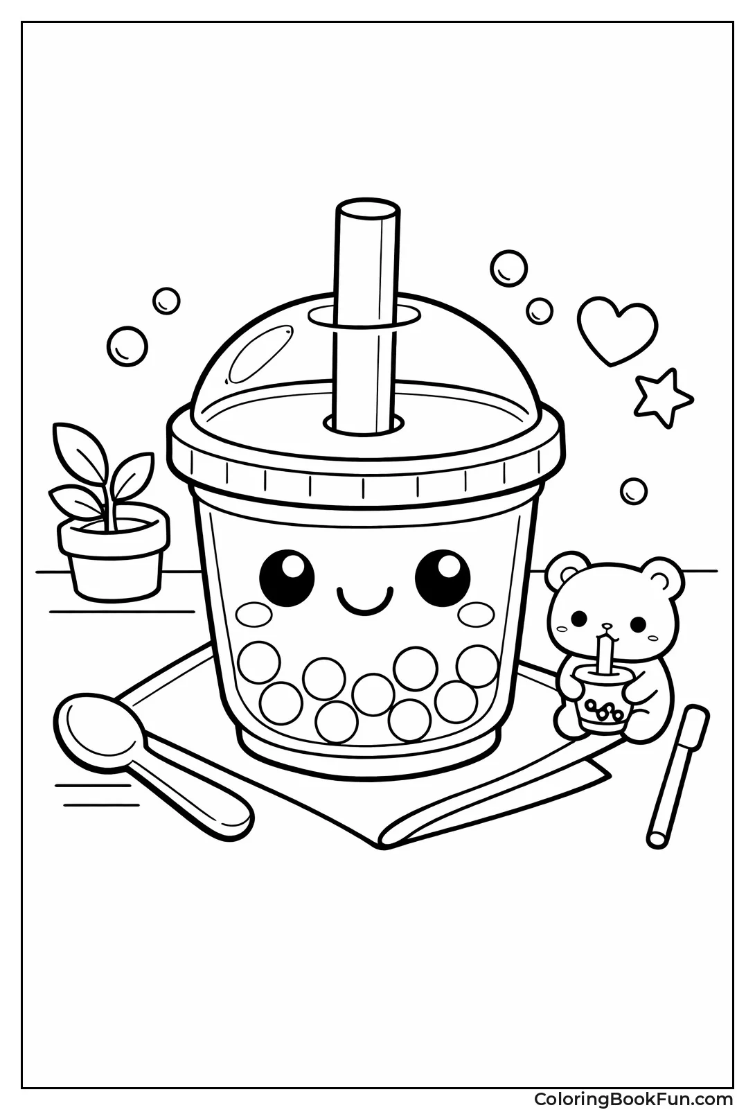 Straw Spoon Boba Set