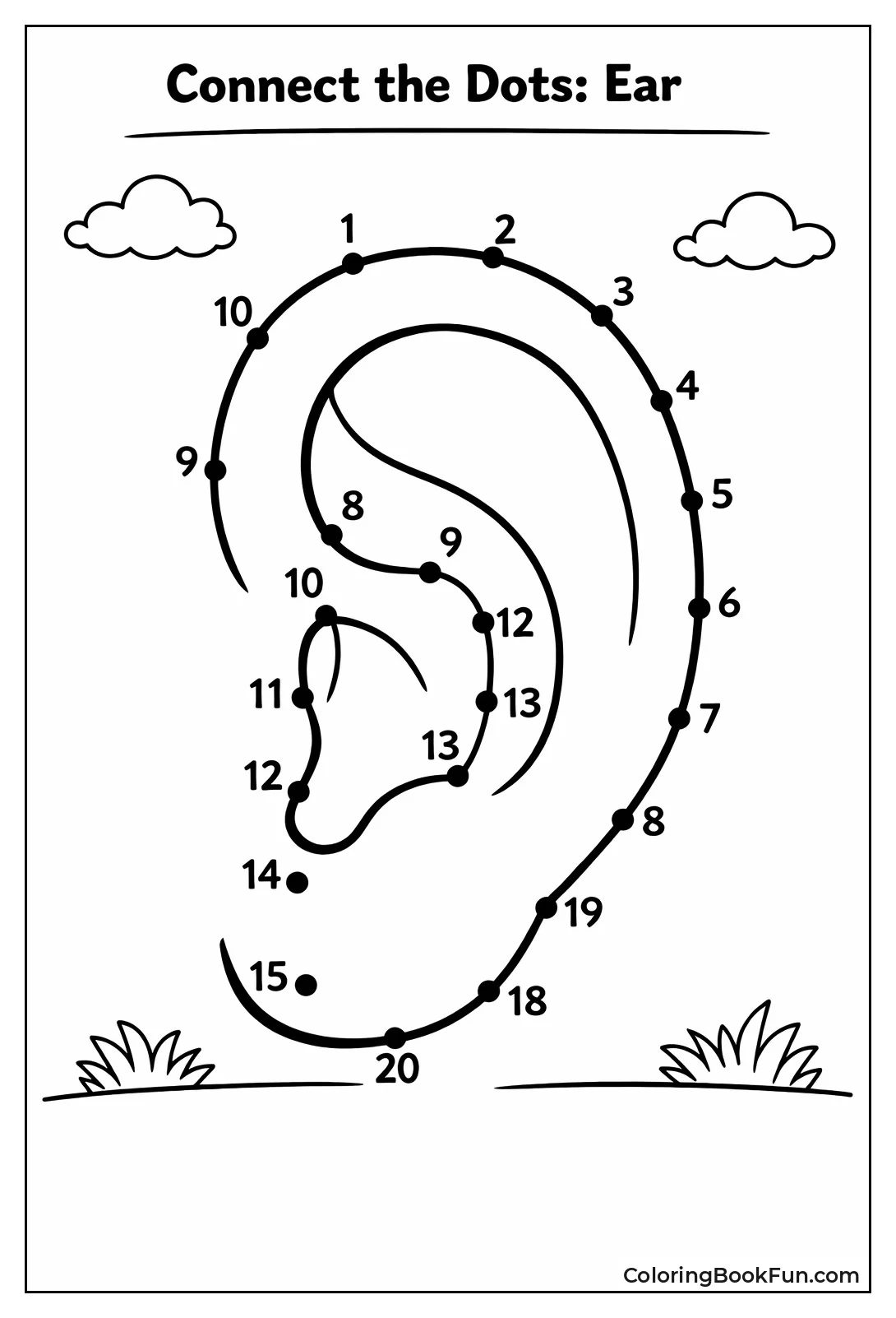 Dots Forming Human Ear