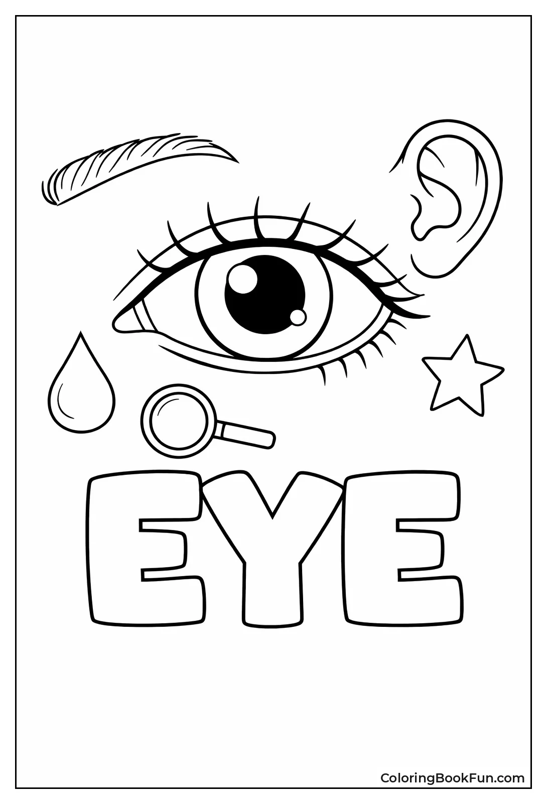 Bubble Letters Spelling Eye