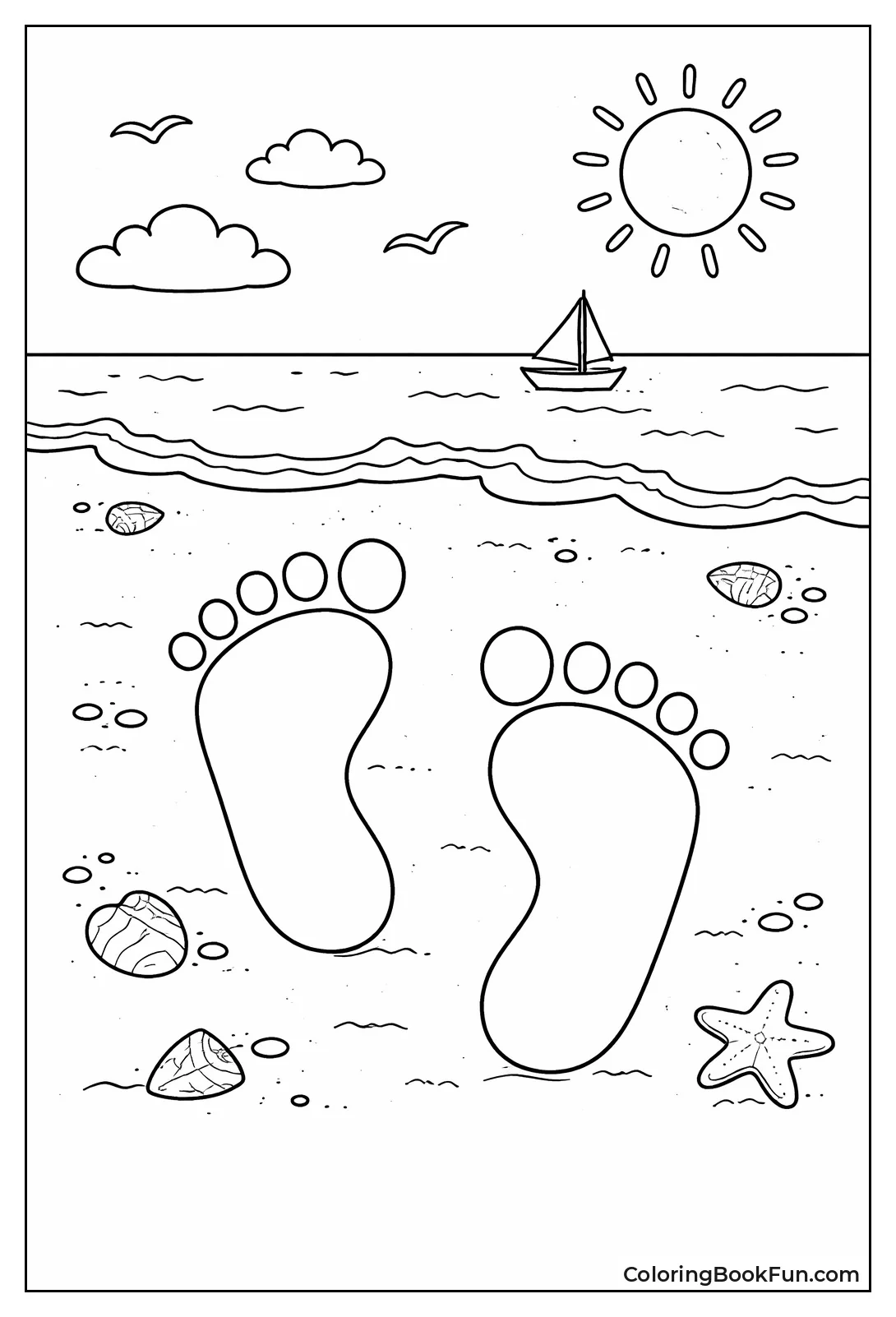 Footprints in Sandy Beach