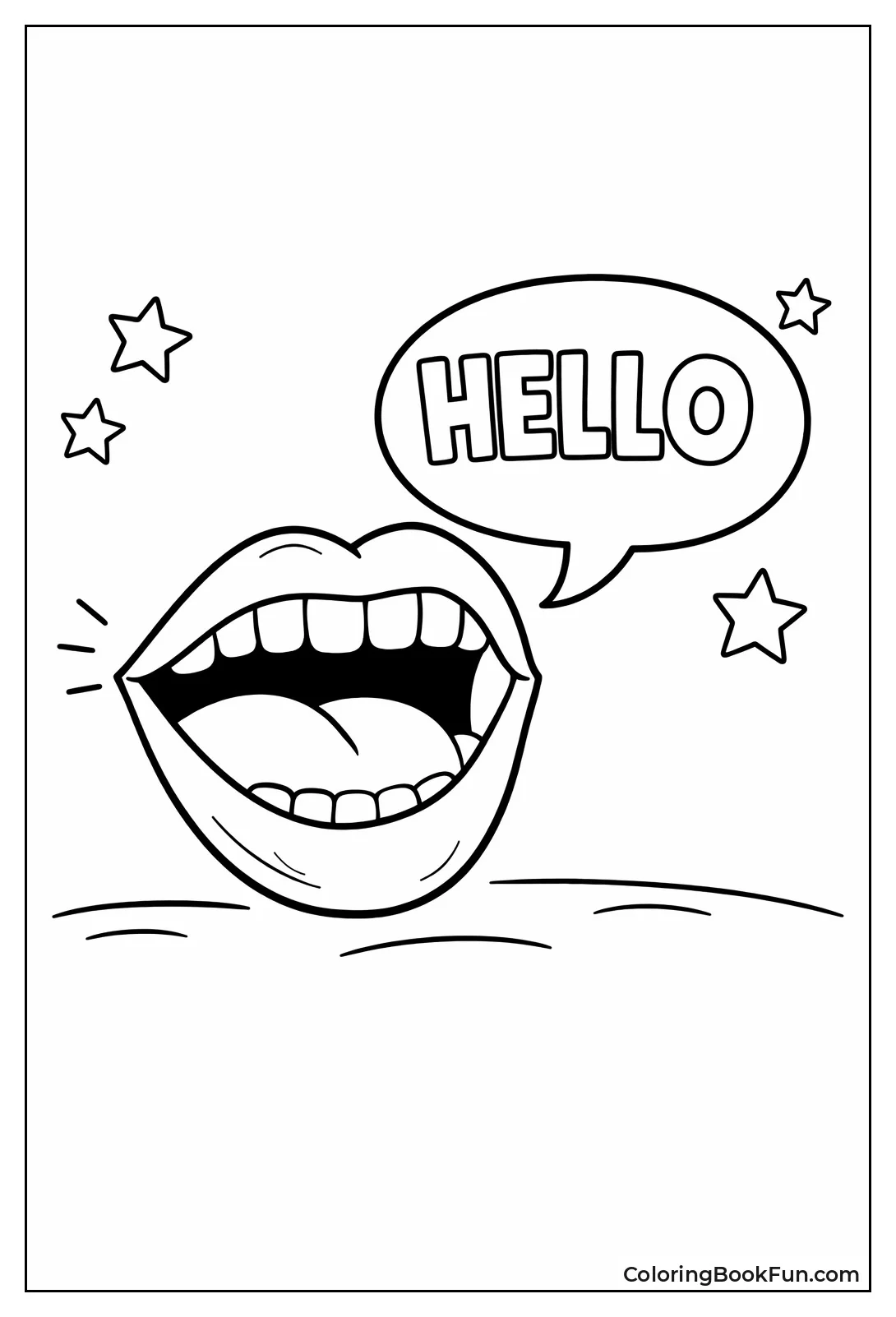 Mouth Saying Hello Bubble