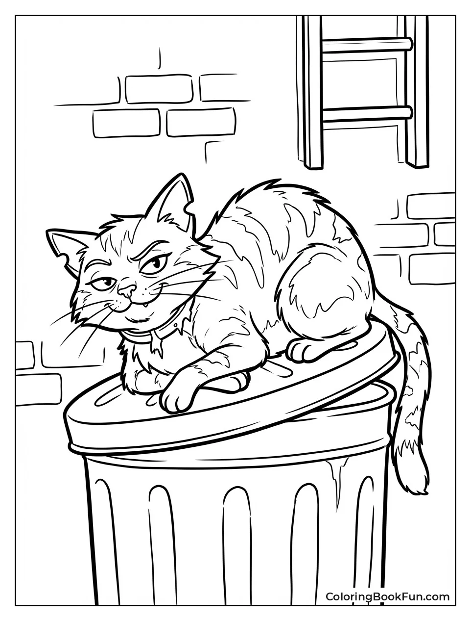 Sassy Mittens Lounges on Can