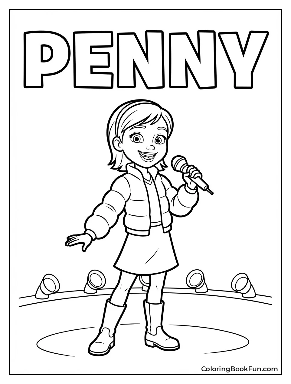 Penny Smiles with Microphone