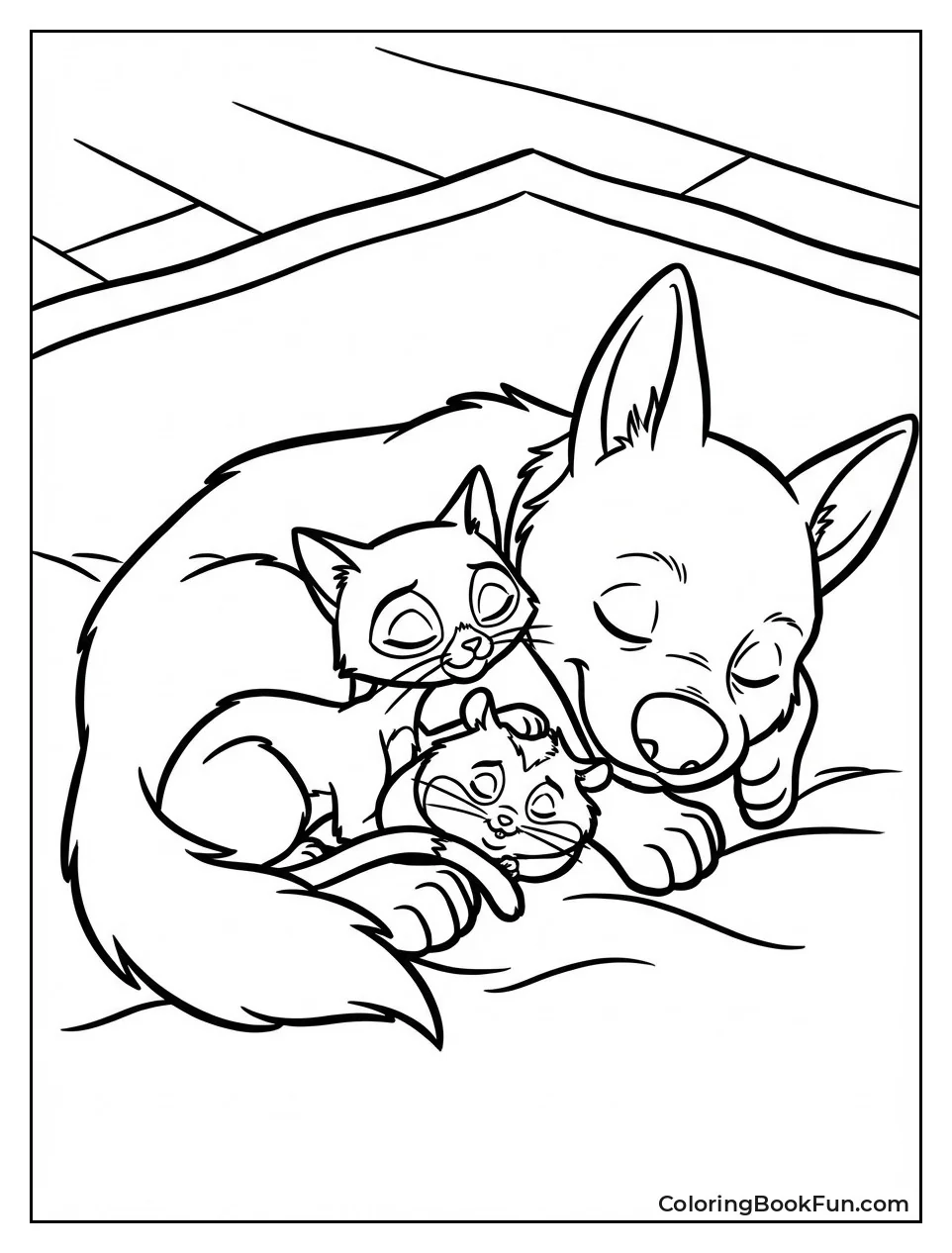 Trio Naps Peacefully