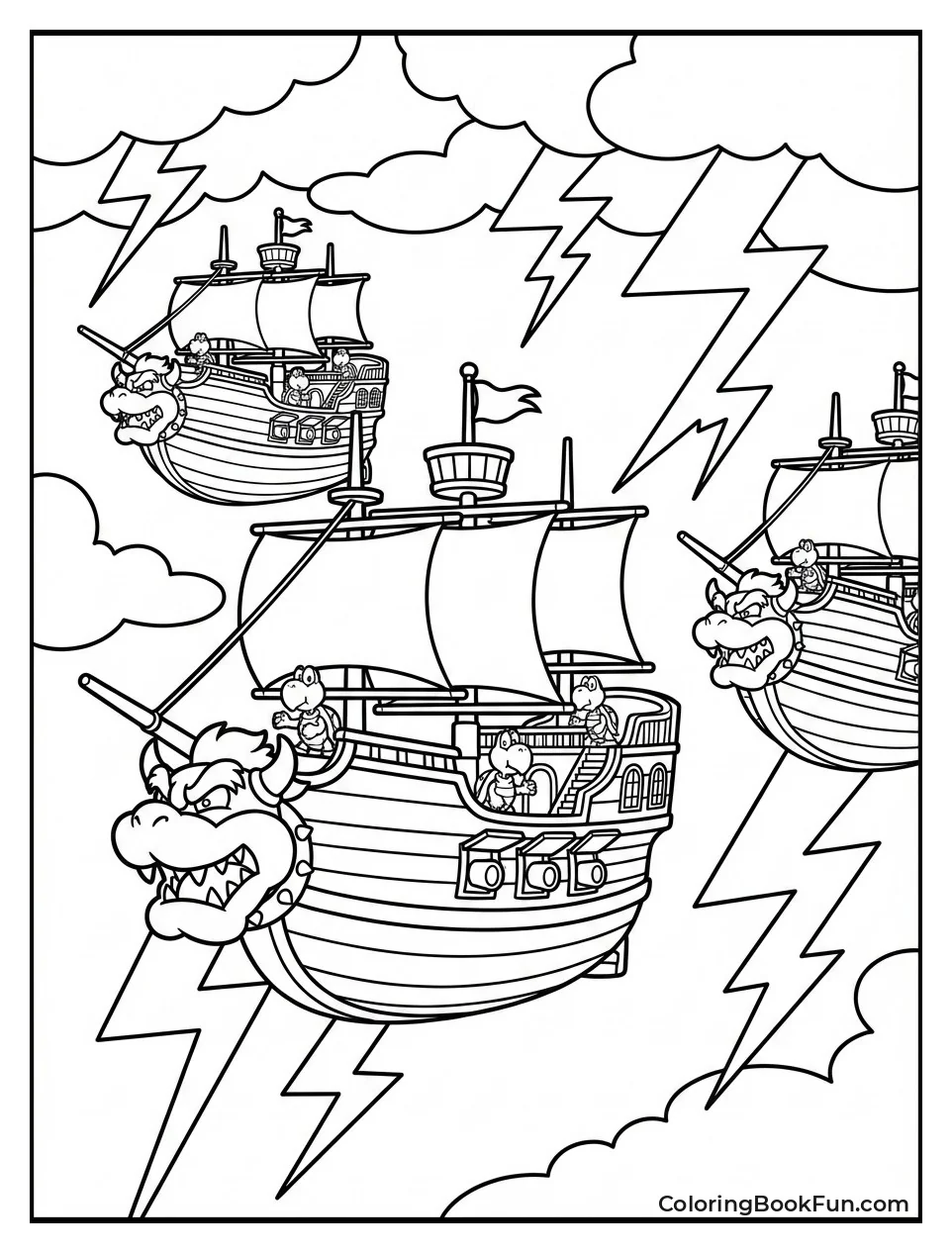 Bowser's Airships Storm Sky