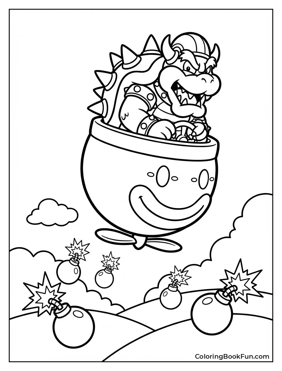 Bowser Flies Bomb-Dropping Car