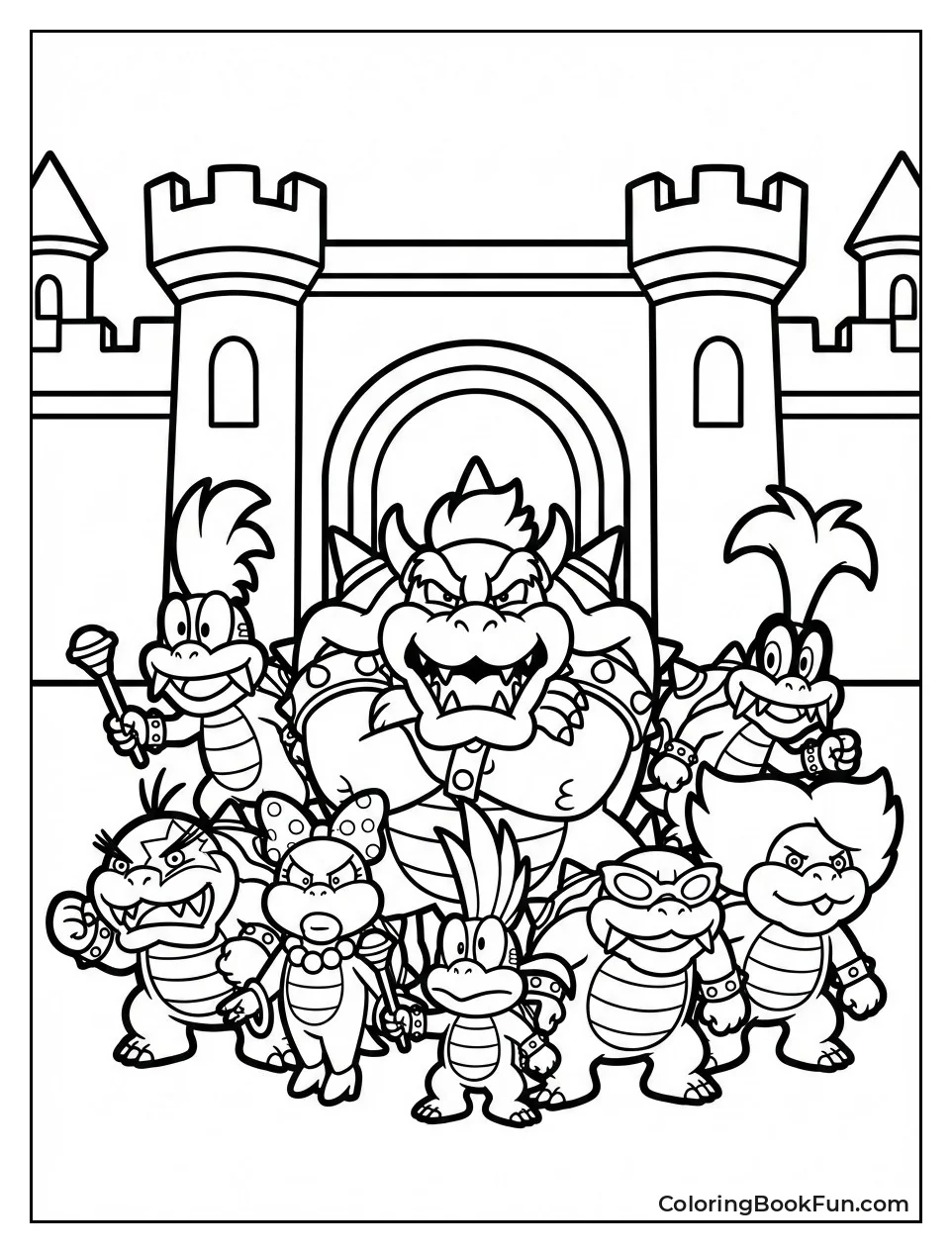 Bowser Poses with Koopalings