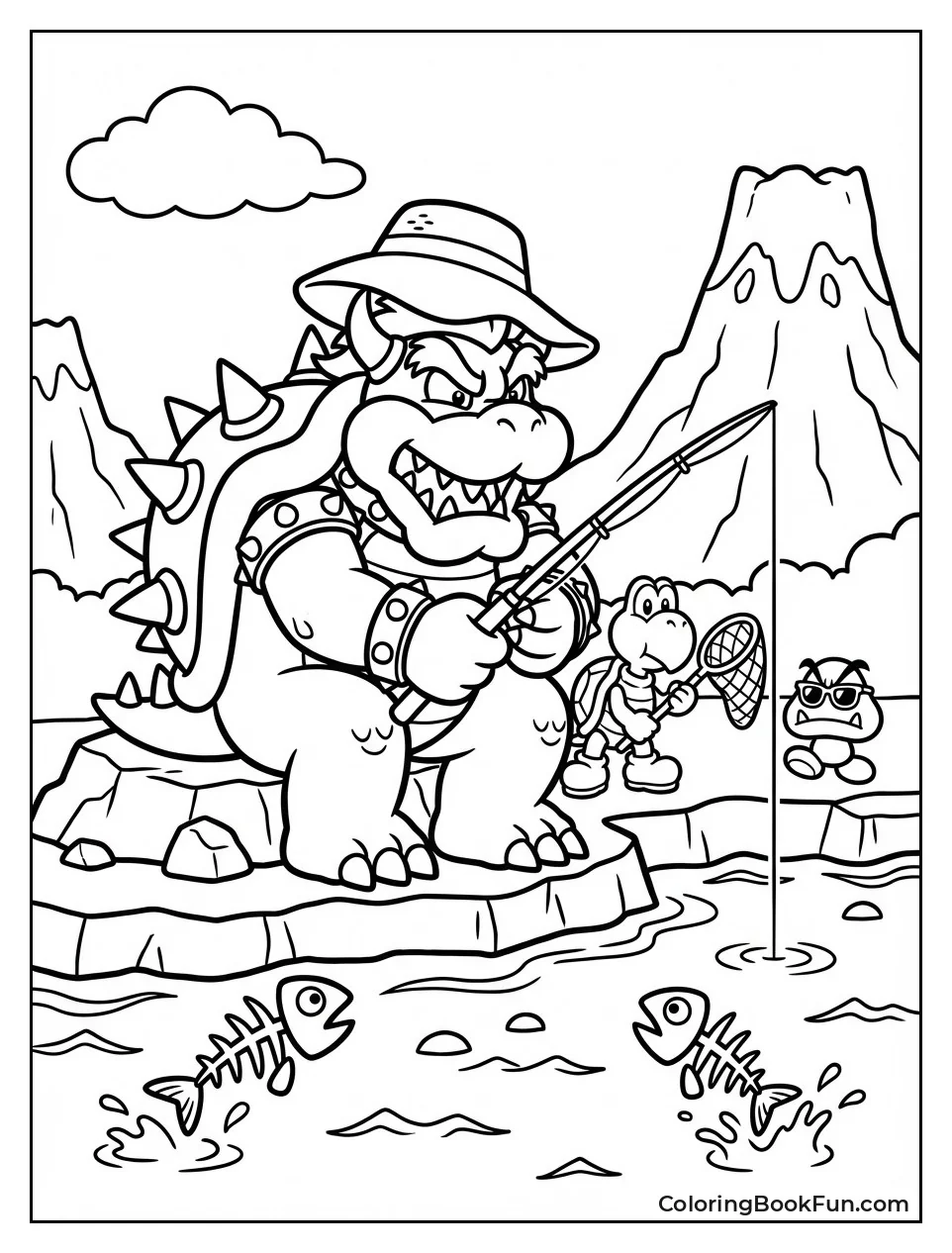 Bowser Fishes in Lava