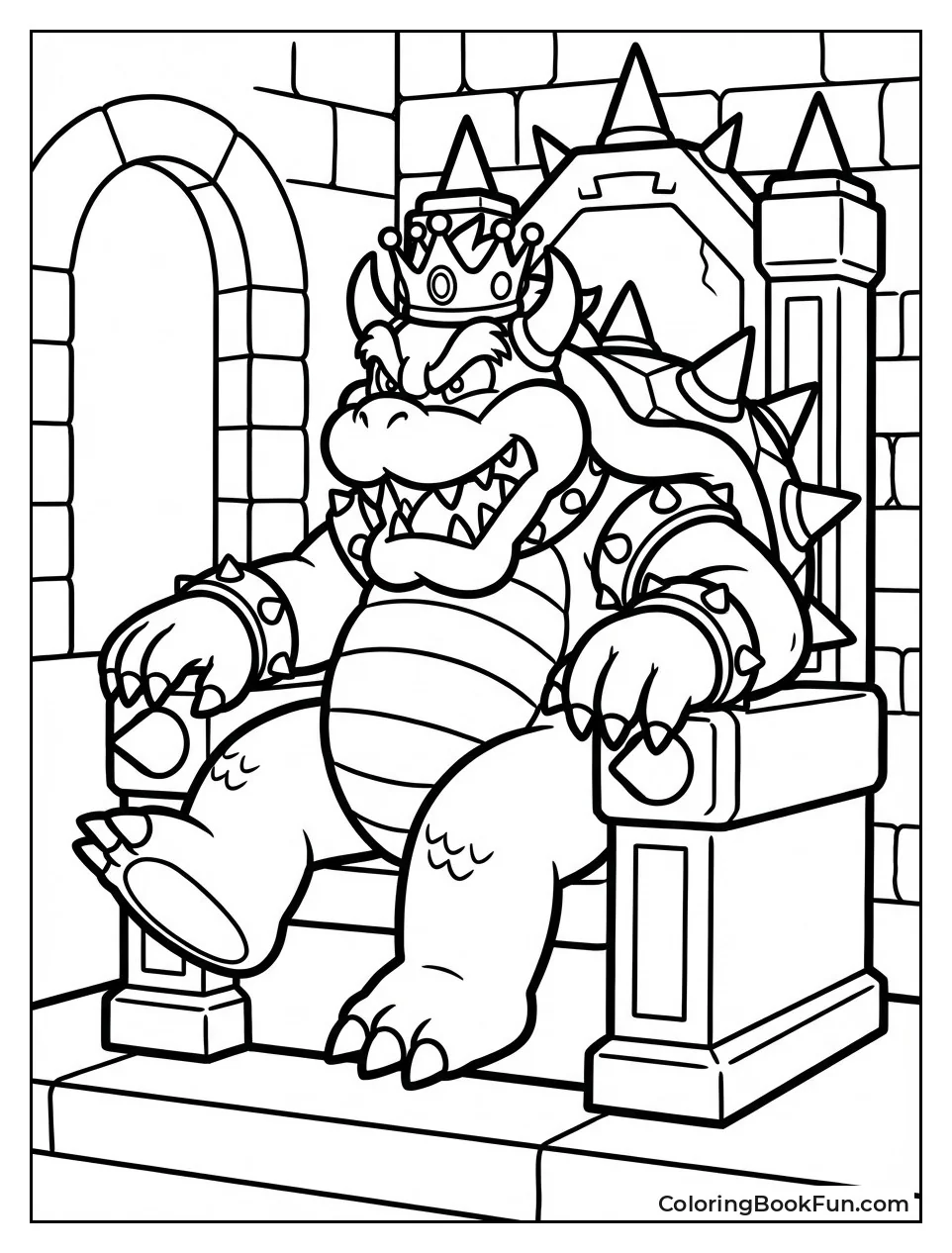 Bowser Lounges on Throne