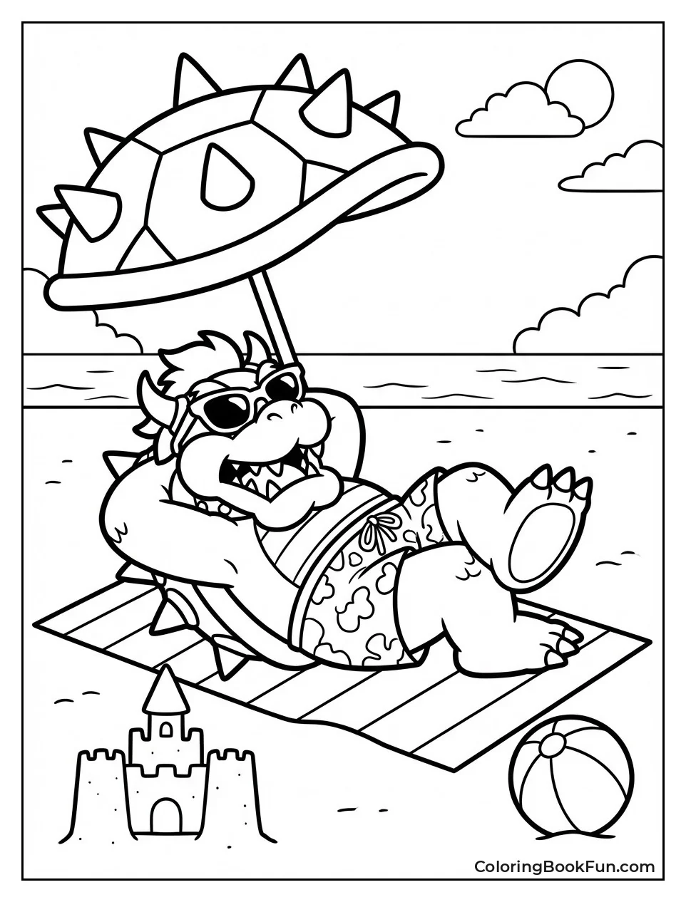 Bowser Lounges on Beach
