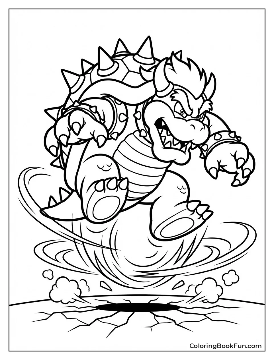 Bowser Pounds Ground with Shockwaves