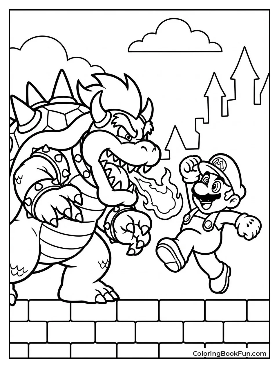 Bowser Battles Jumping Mario
