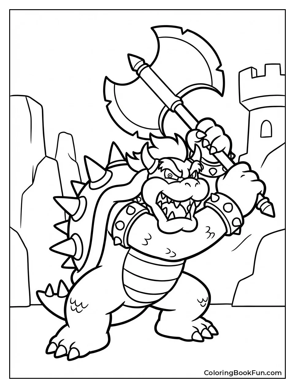 Bowser Swings Giant Axe