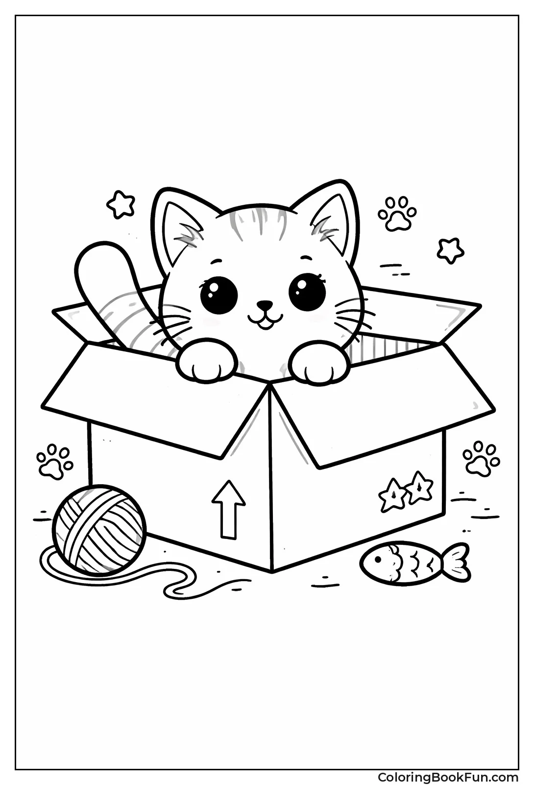 Cat Peeking from Box