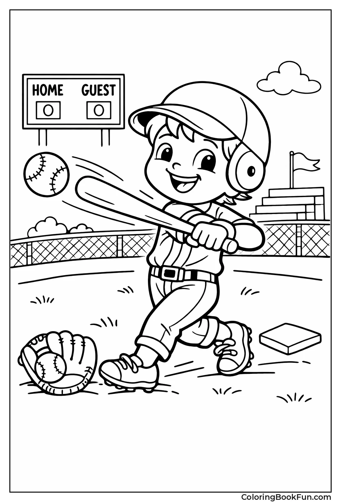 Boy Runs Baseball Bases