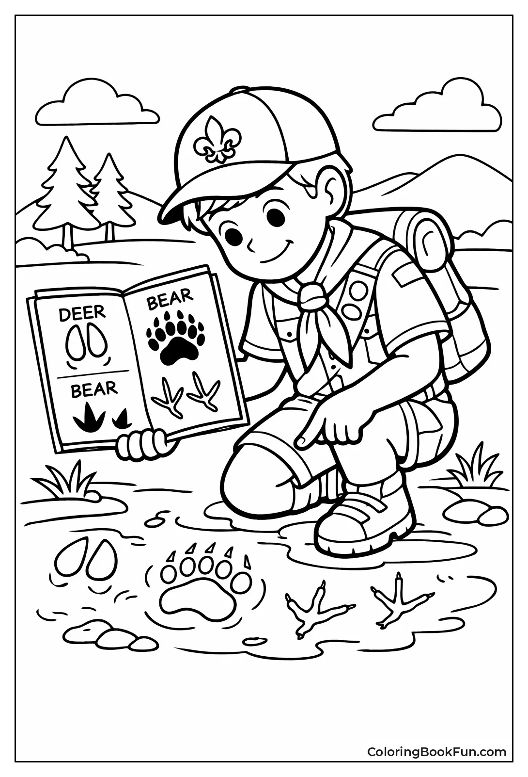 Scout Checks Animal Tracks Book