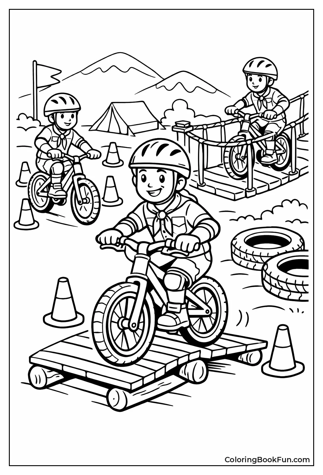 Scouts Bike Safety Obstacle Course