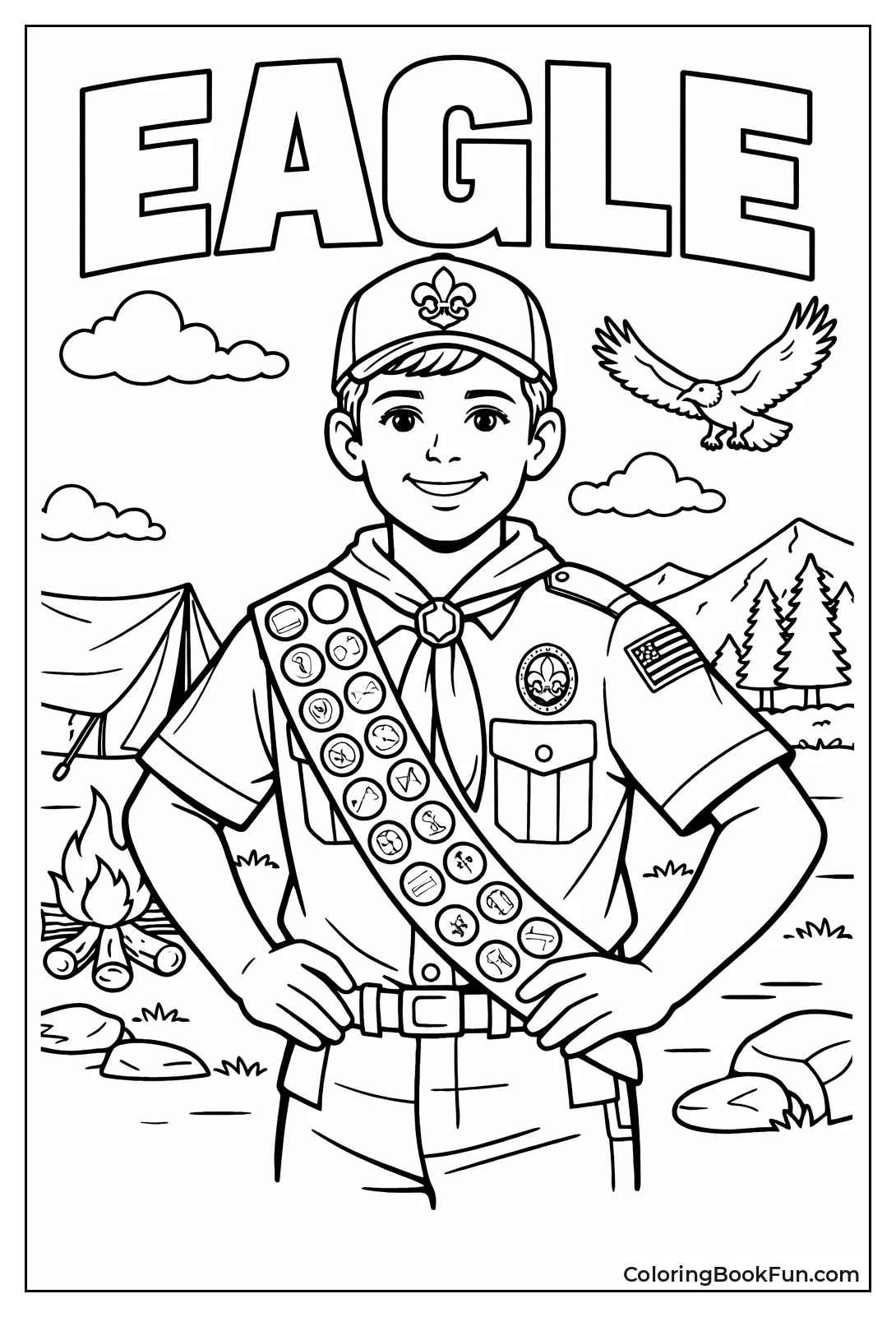 Proud Eagle Scout in Uniform