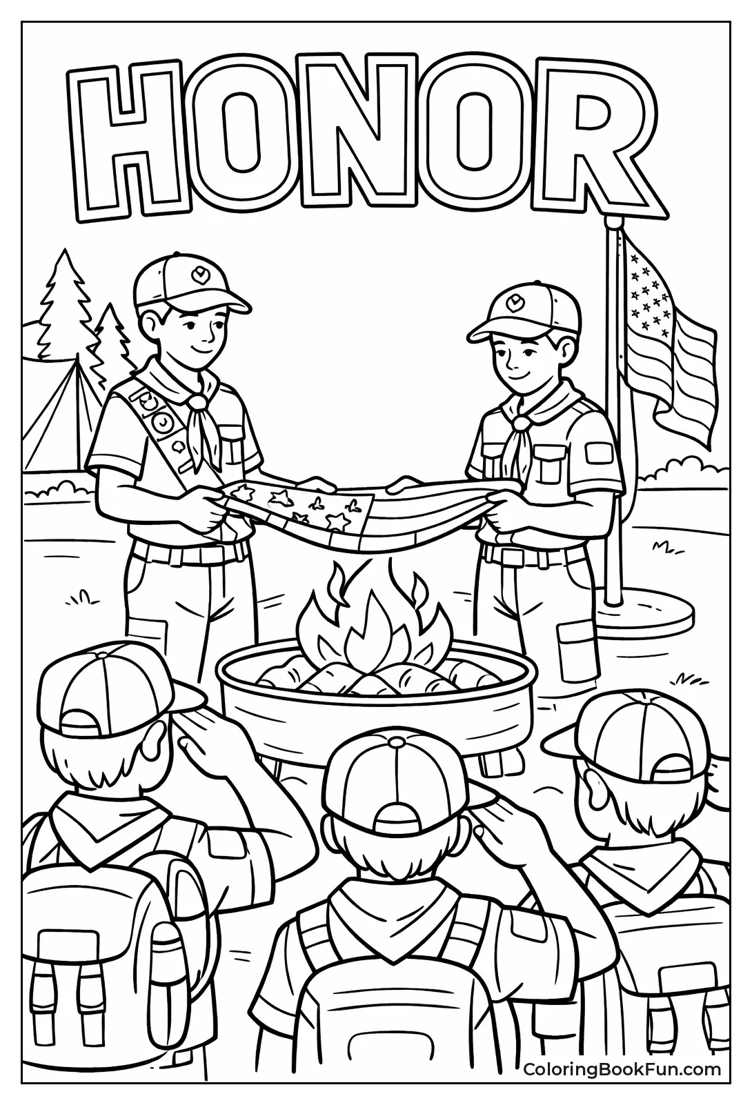 Scouts Stand for Flag Ceremony