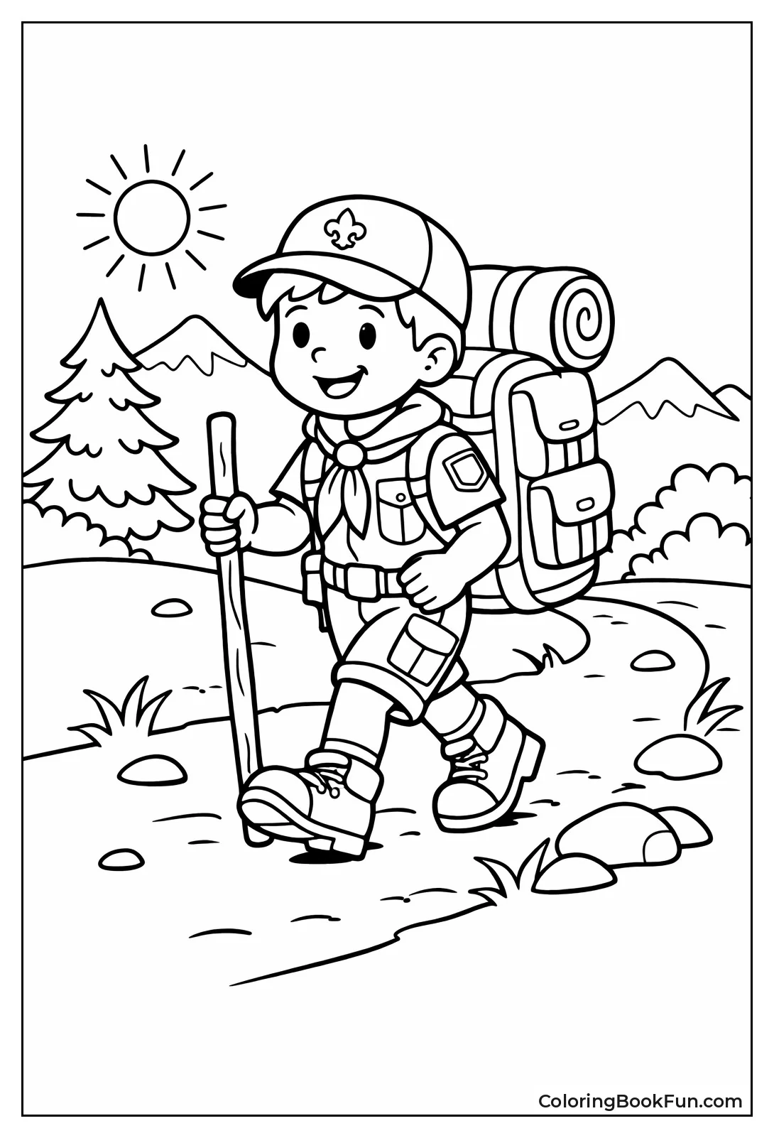 Scout Hikes with Heavy Backpack