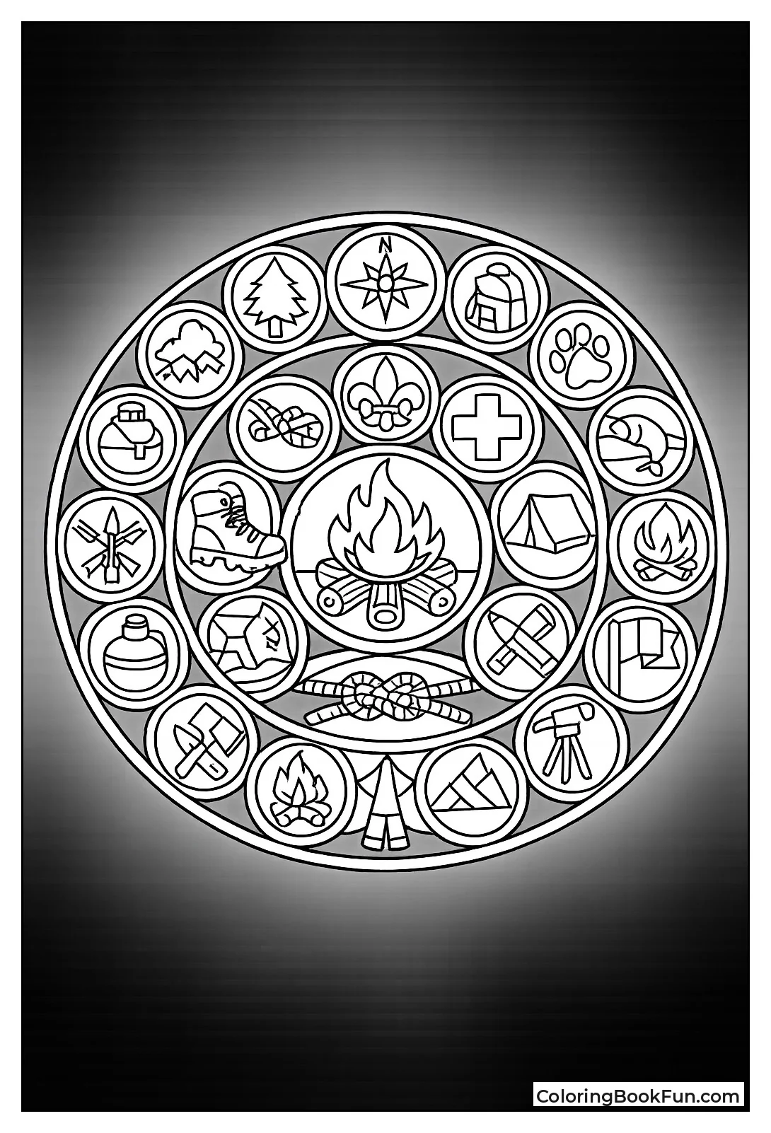 Mandala Builds Merit Badge Symbols