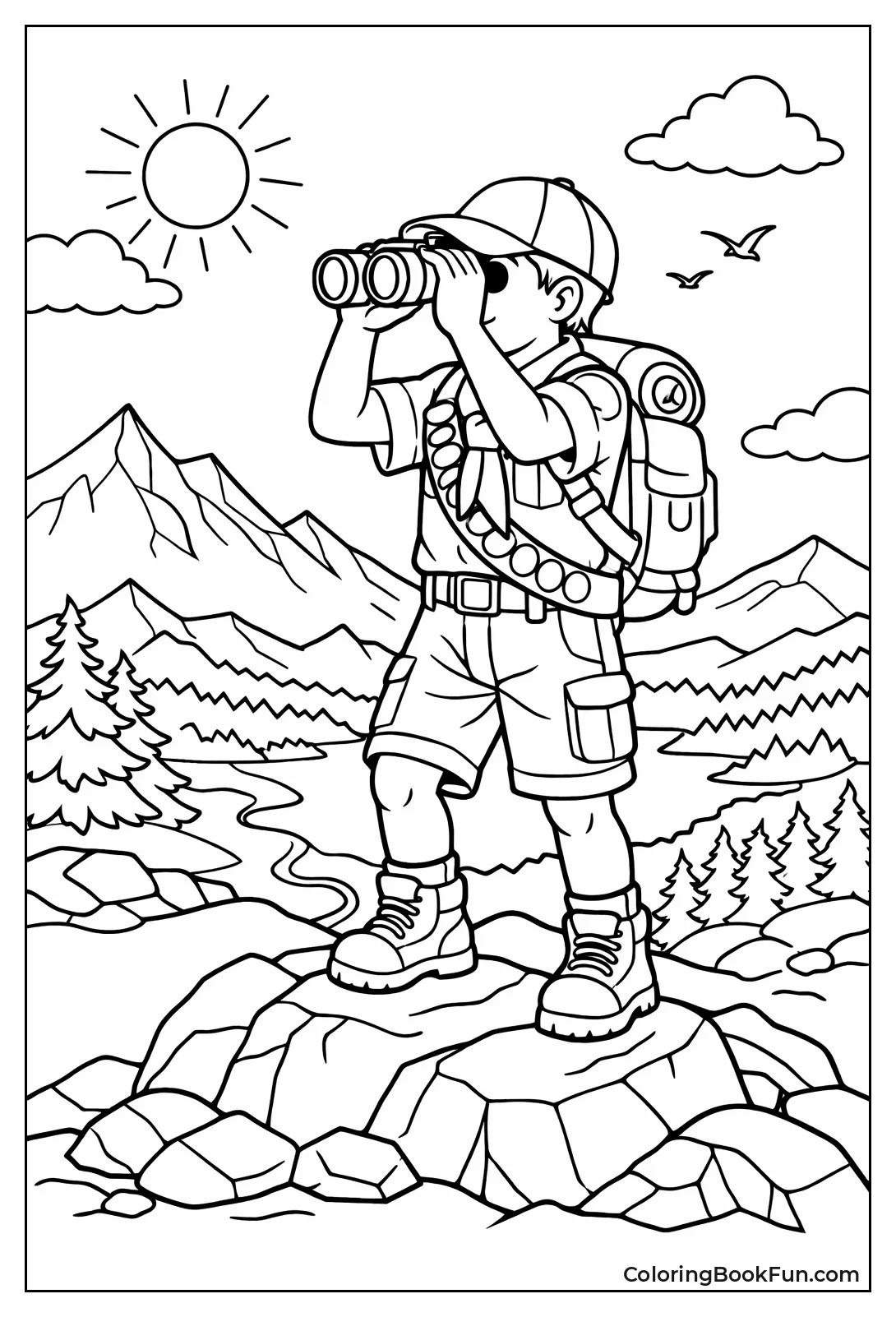 Scout Gazes from Mountain Peak