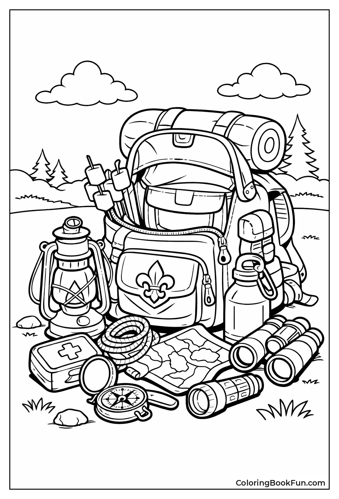 Backpack Spills Sleeping Bag Gear