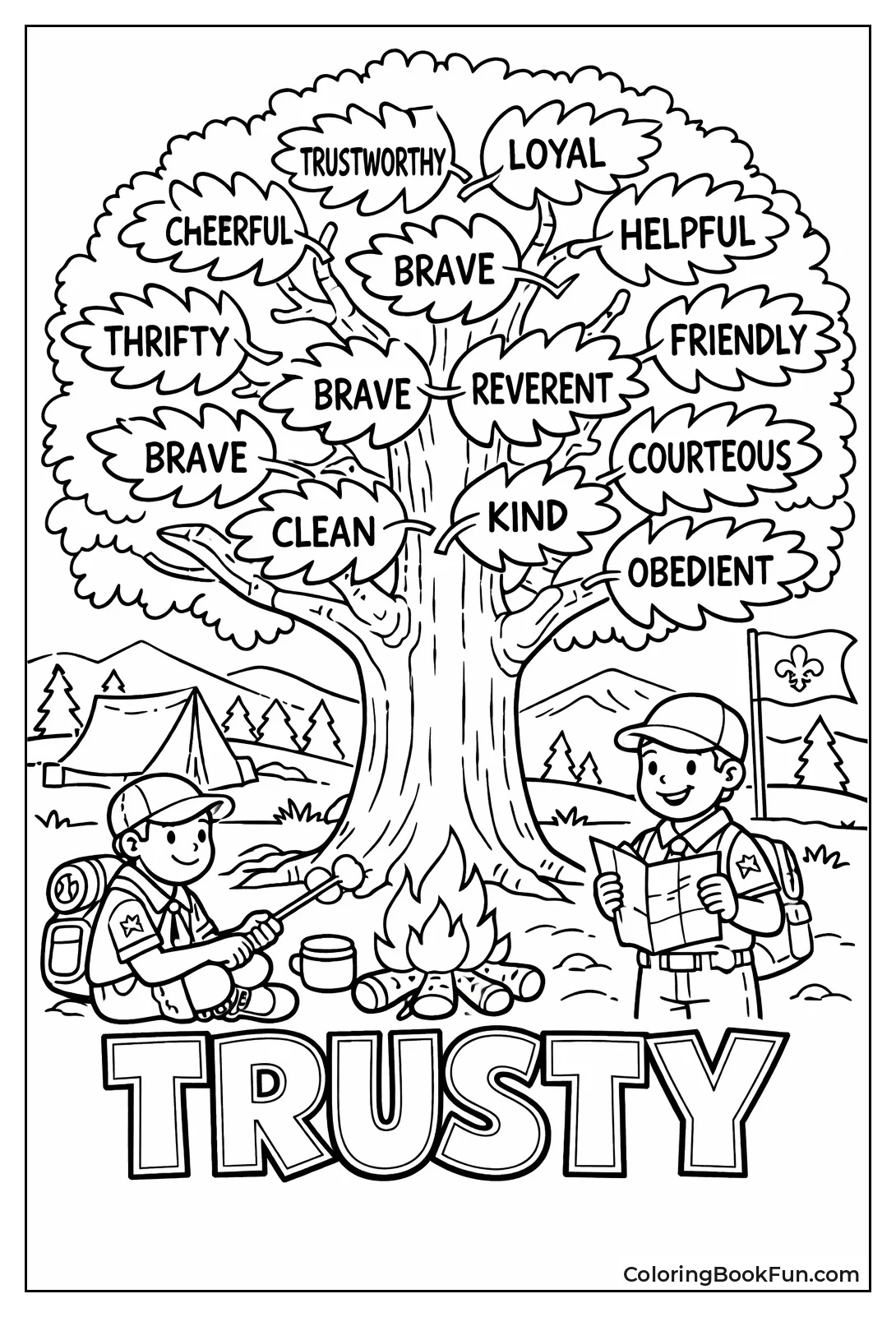 Tree Leaves Show Scout Law