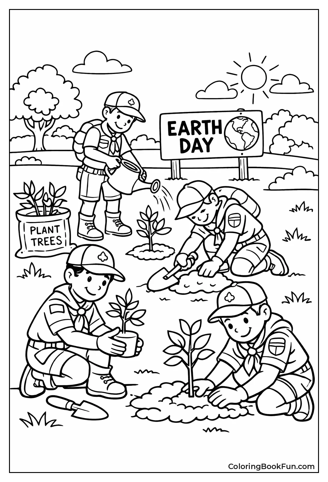 Scouts Plant Trees for Spring