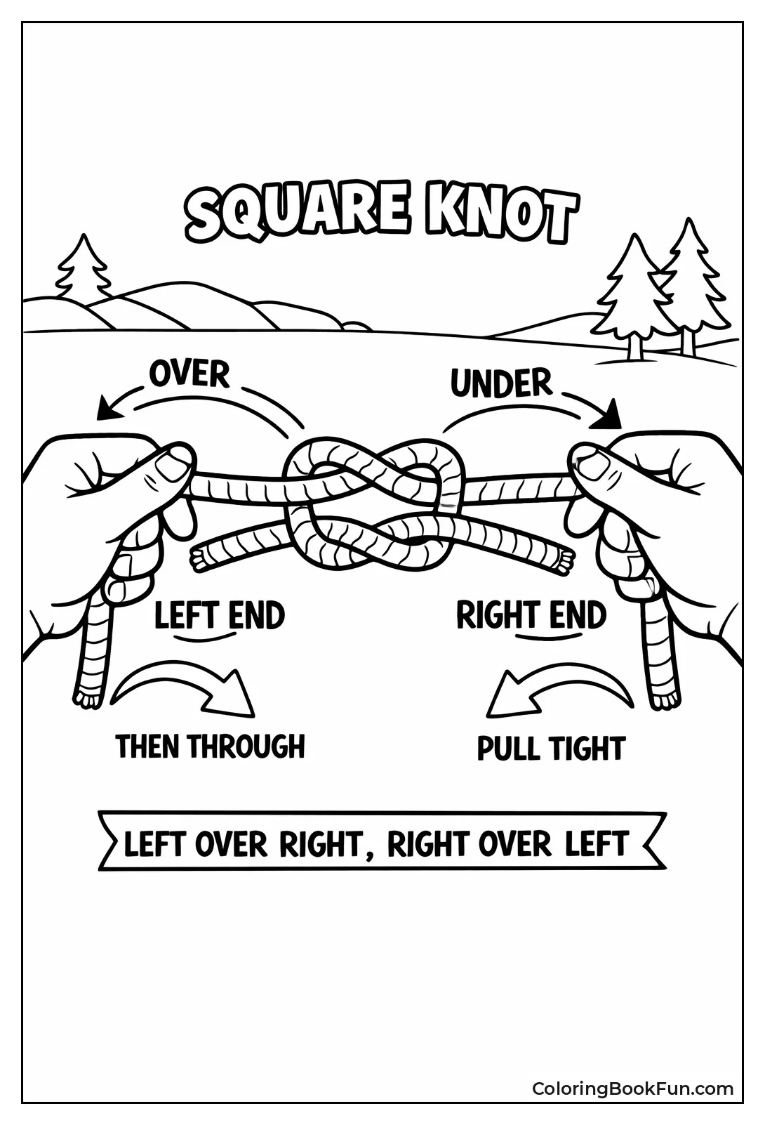 Hands Tie Square Knot Rope