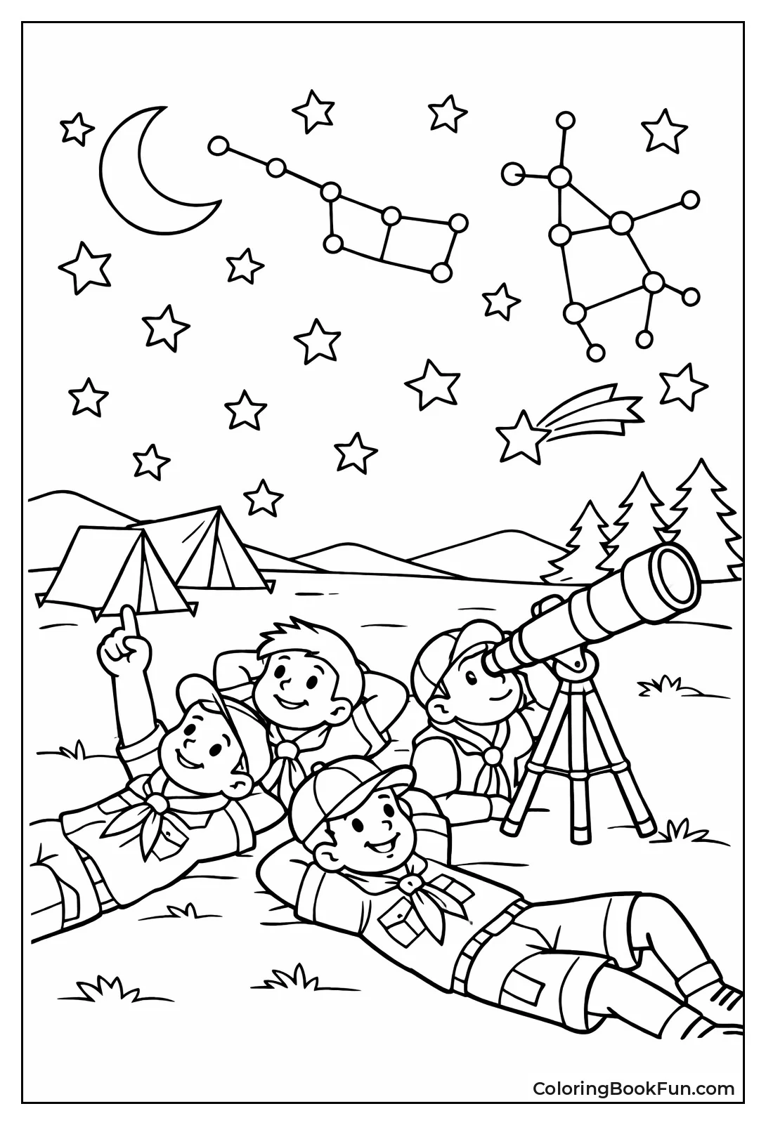 Scouts Stargaze with Big Telescope