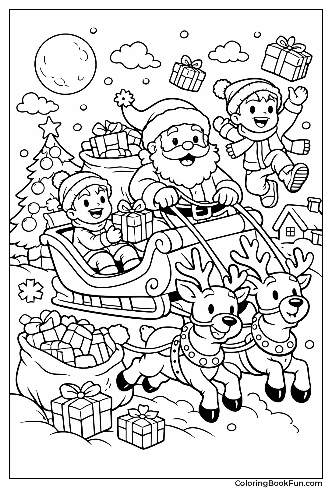 Boys Chase Santa Sleigh