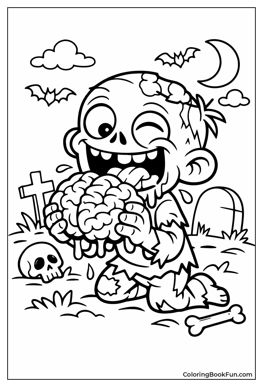 Zombie Eating Big Brain