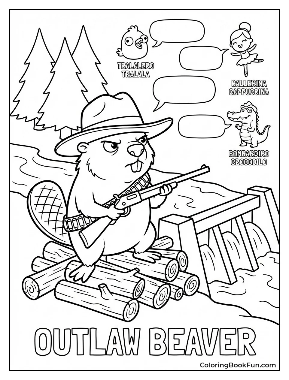 Outlaw Beaver Stands by Dam