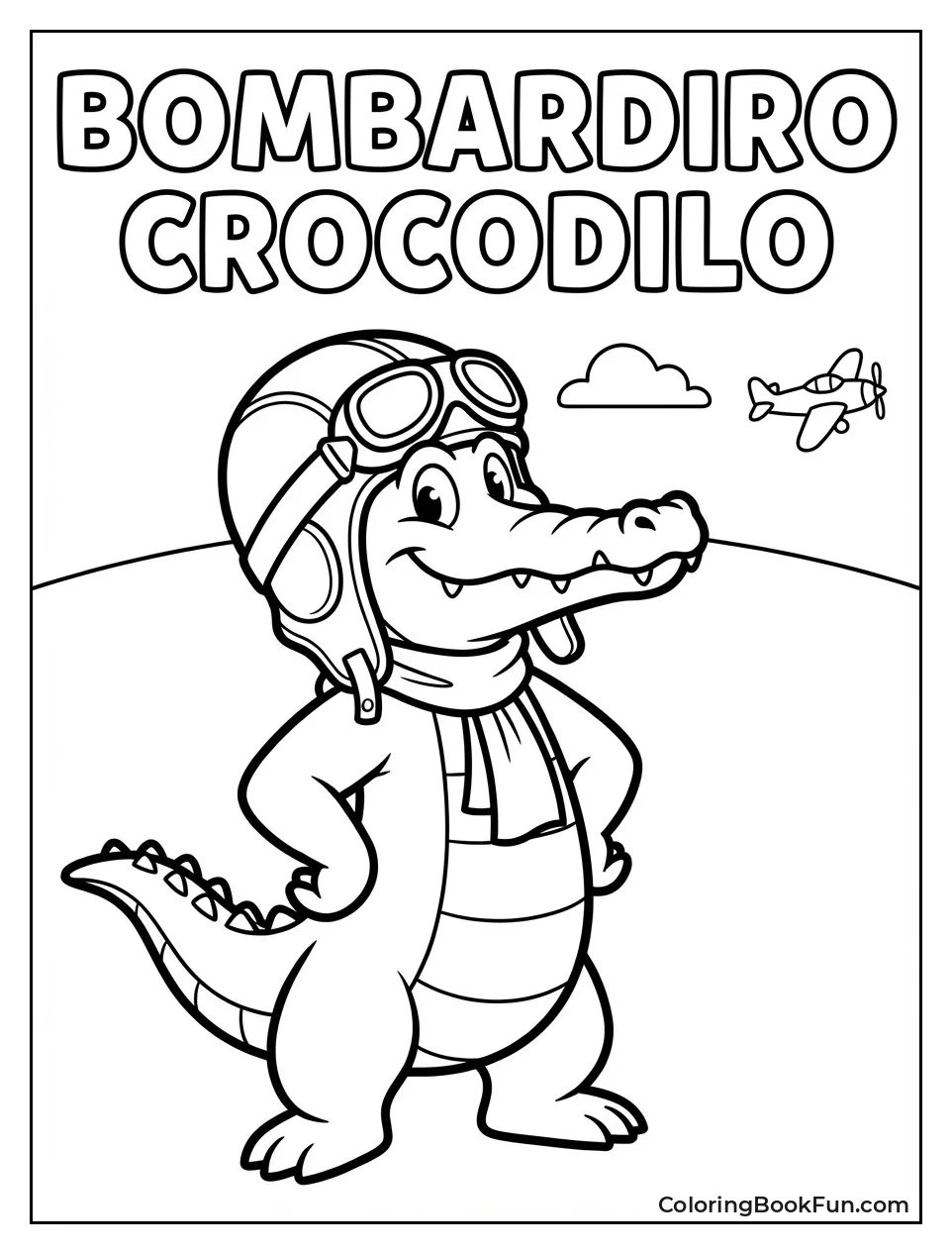 Crocodile Pilot Wears Aviator Goggles