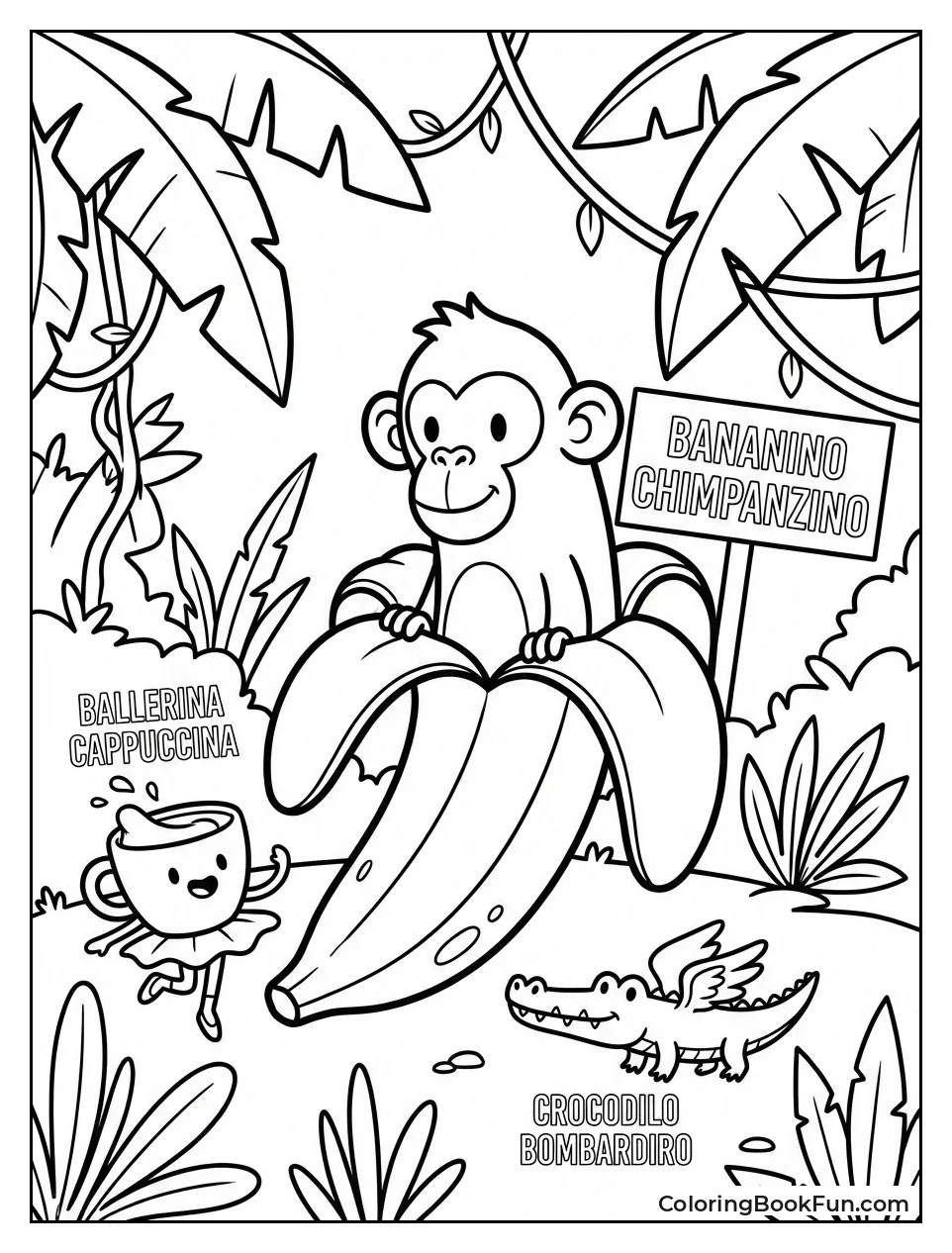 Banana Chimp Peeks from Peel