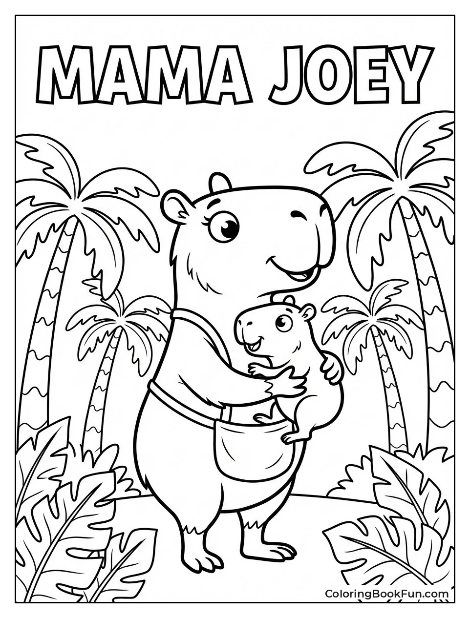 Capybara Mama Carries Baby Joey