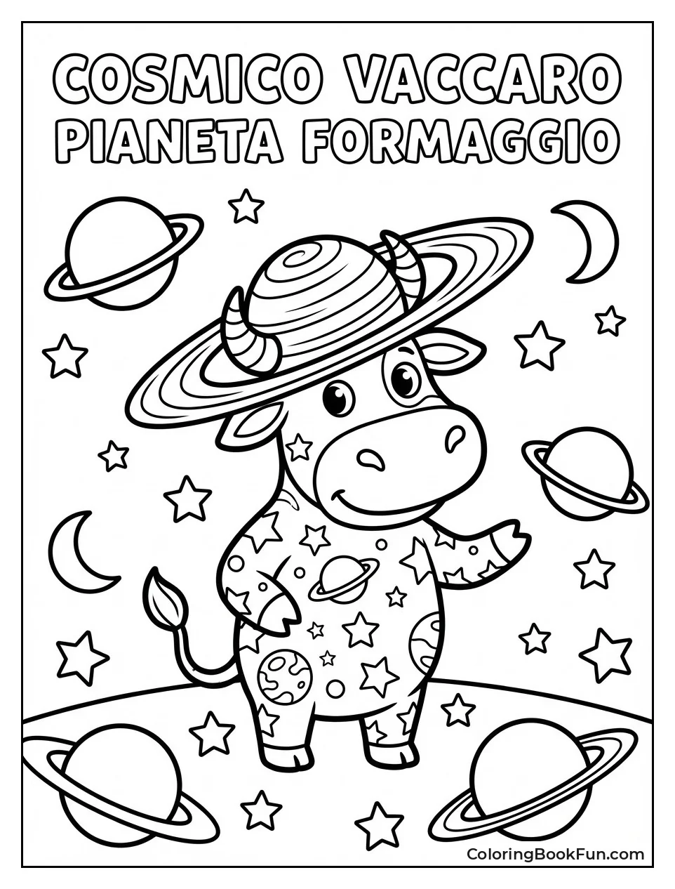 Cosmic Cow Wears Saturn Rings