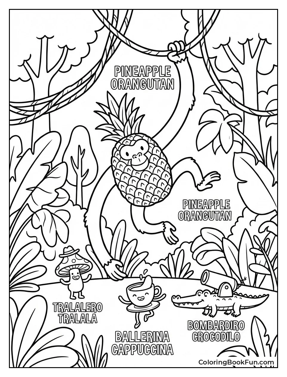 Pineapple Orangutan Swings Jungle Vines