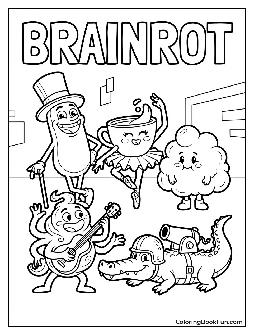 48 Brainrot Coloring Pages Free PDFs ColoringBookFun