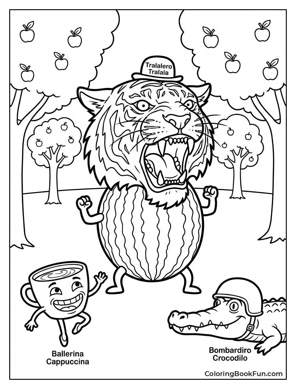 Watermelon Tiger Strikes Fierce Pose