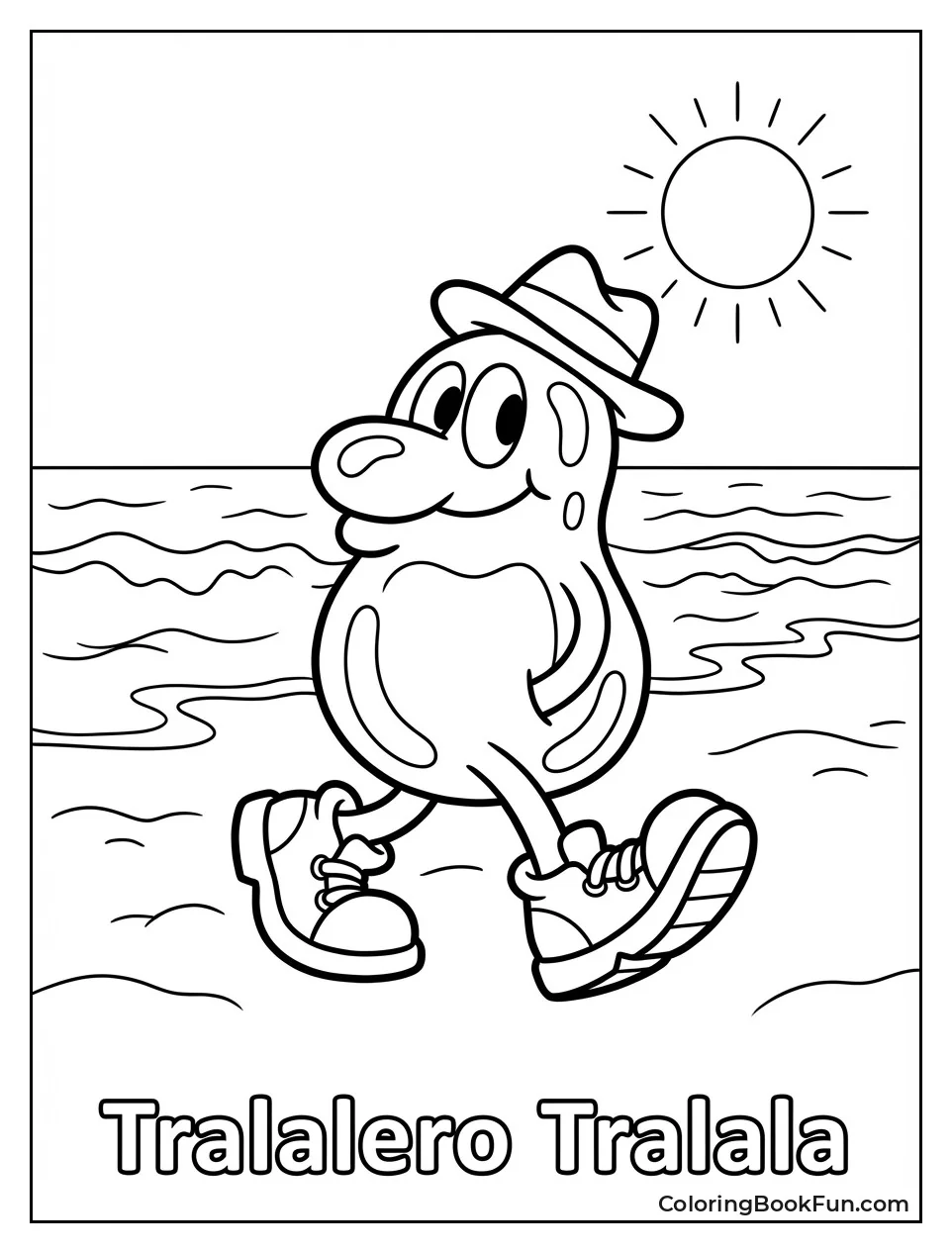 Tralalero Strolls Sunny Sneaker Beach