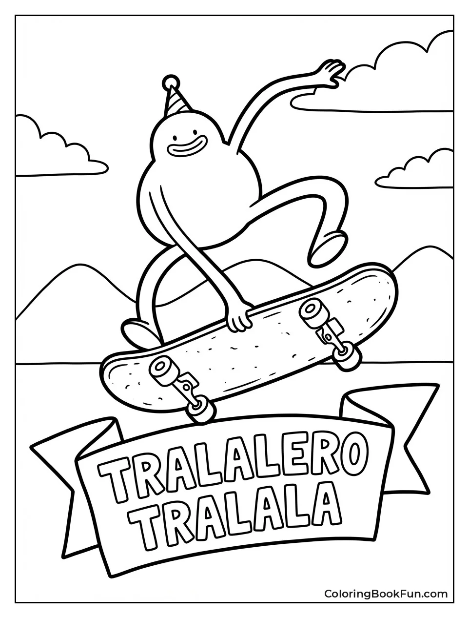 Tralalero Kickflips Cookie Skateboard