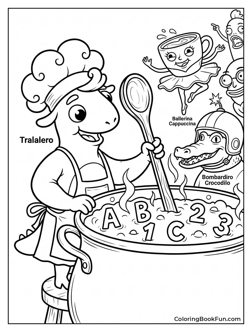 Tralalero Stirs Floating Letter Soup