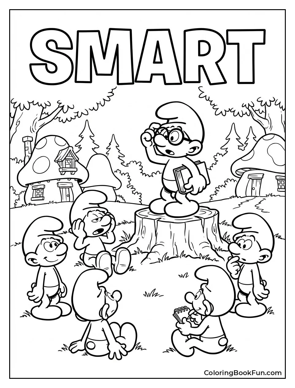 Brainy Smurf Lecturing Smurfs