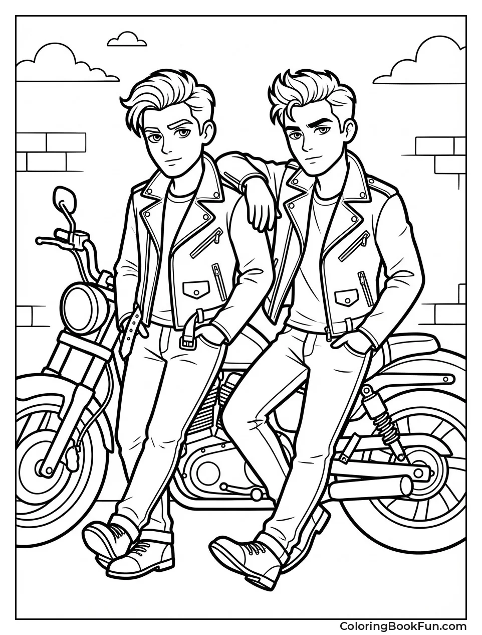 Boyz Lean on Motorcycle