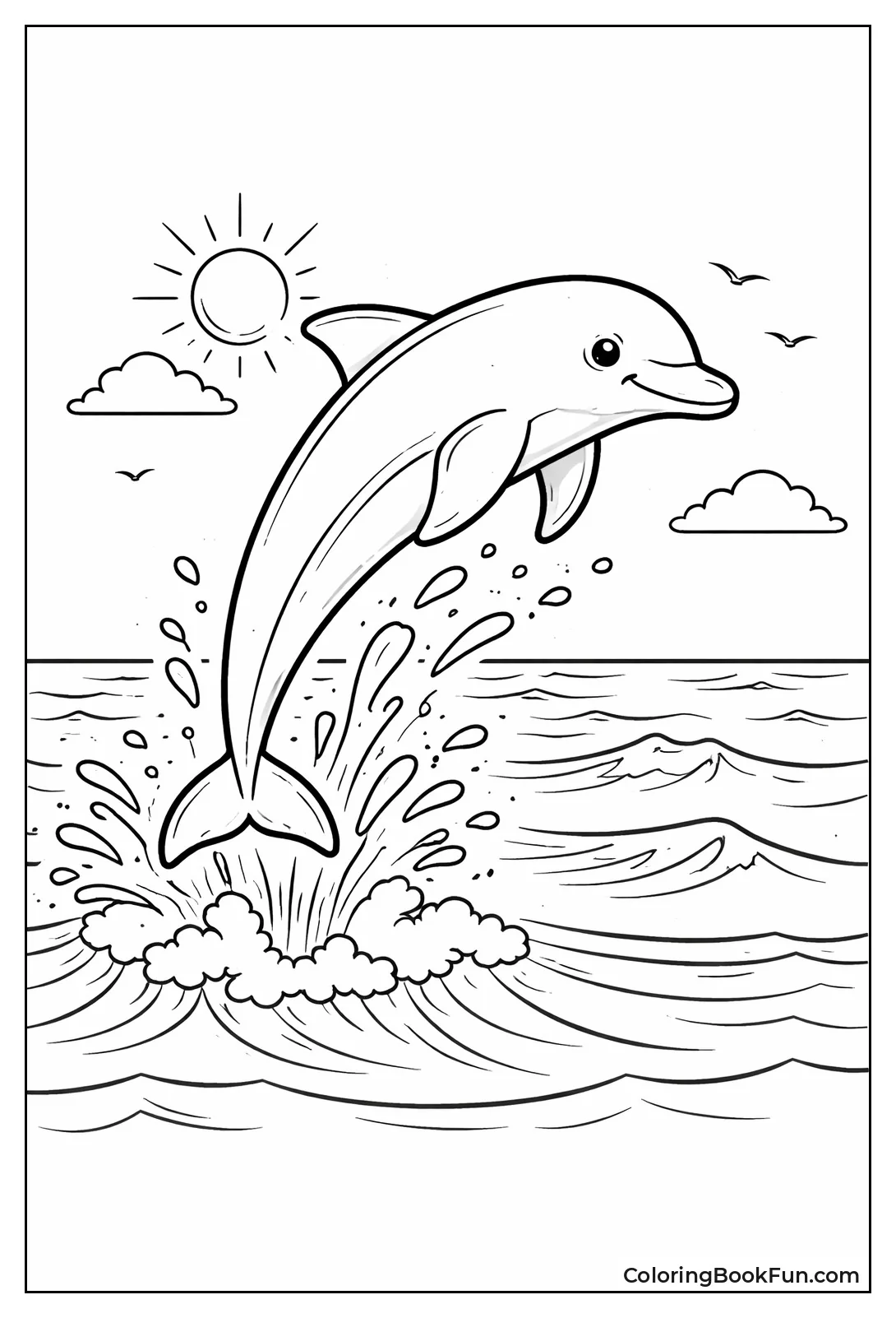 Breaching Dolphin Mid-air