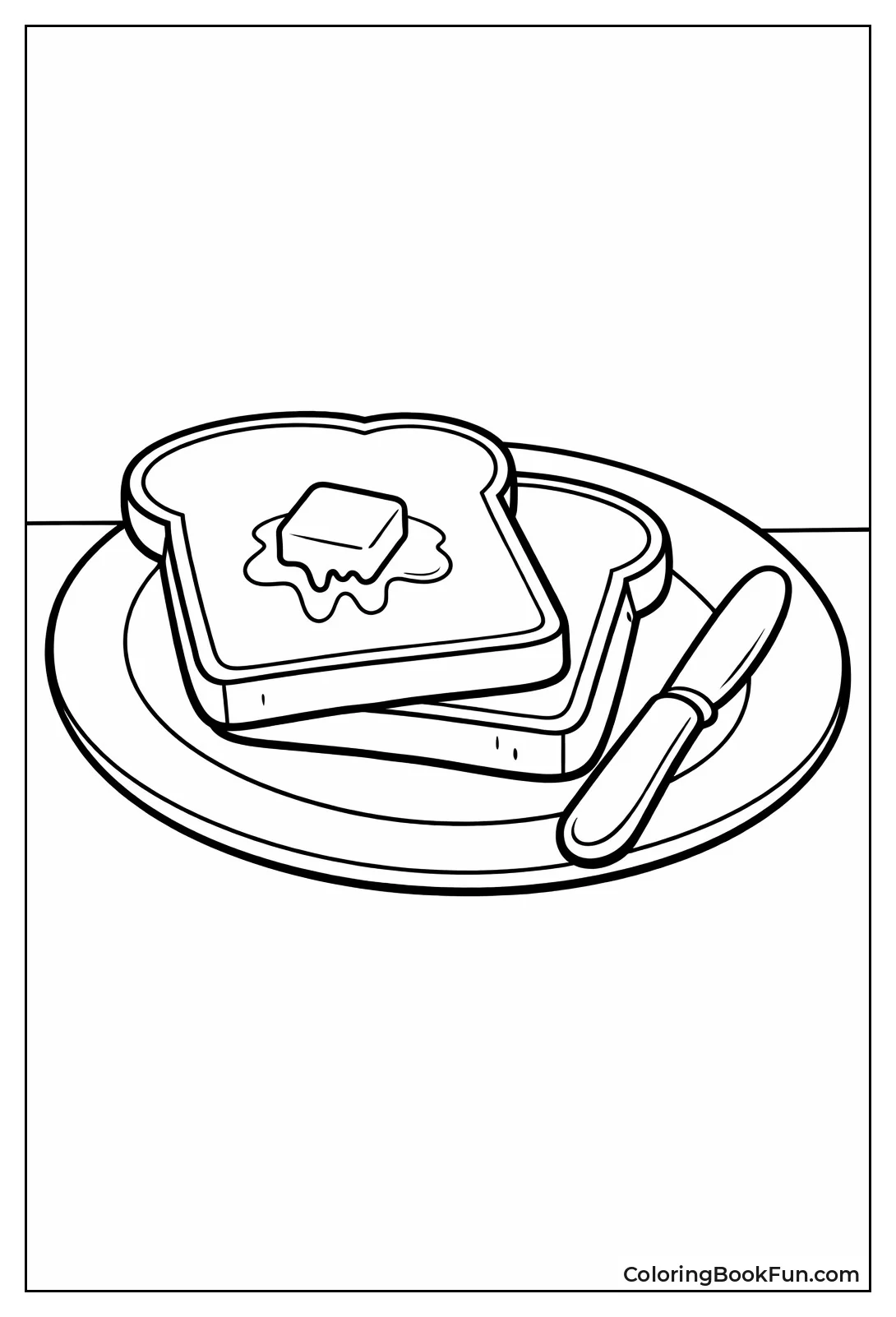 Buttered Toast Breakfast Plate