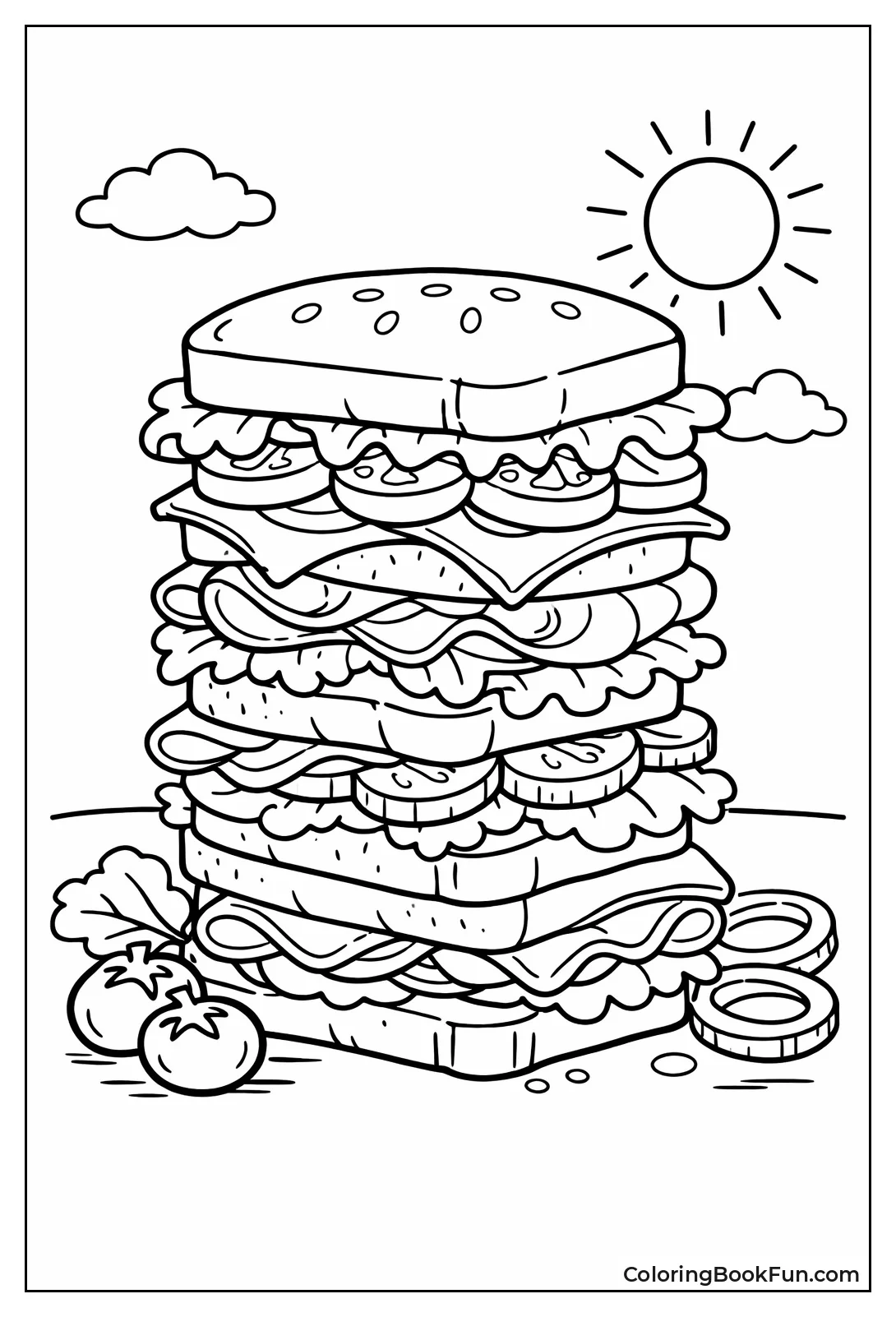Tall Layered Sandwich Stack